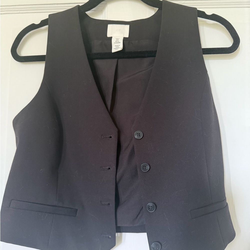 H&M Black Womens Vest with Button Closure